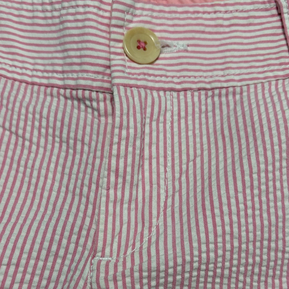 Lilly Pulitzer Pink Striped Scallop Hem Women Shorts, Size 8. - Picture 2 of 5